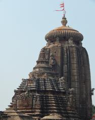 Close-up of the top of Lingaraj Temple, Bhubaneshwar, Odisha, India