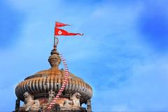 Flags of Lingaraj Temple waving