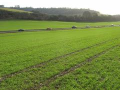 Farmland and the A4010 road in West Wycombe