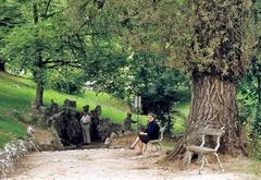 People at the Health Spring in Parque del Oeste, Madrid, Spain