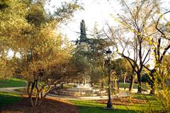 Park Parque del Oeste in Madrid with lush greenery