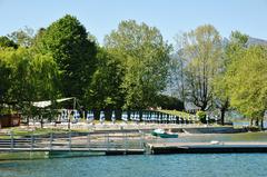 Lido Beach Club Baveno with scenic view of Lake Maggiore.