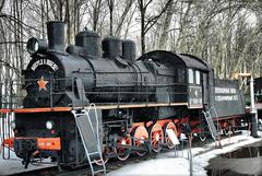 Soviet E-class steam locomotive at Poklonnaya Gora WWII Museum