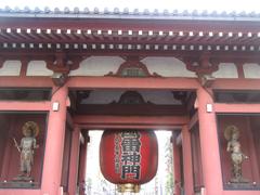 reverse side of Kaminari Gate with two bodhisattvas, one wrathful and one benevolent