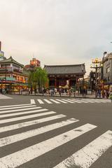 Crosswalk toward Senso-ji Temple in Asakusa, Tokyo