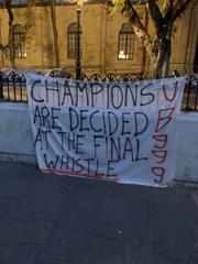 Banner in Republic Street Valletta regarding 2019-20 Maltese Premier League