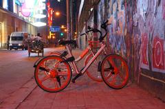 Mobikes at M50 art district in Shanghai