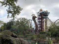 Cobra's Curse roller coaster in the Edge of Africa area of the park