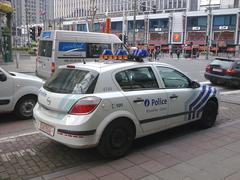 Opel Astra Belgian Police car near Place du Rogier Brussels