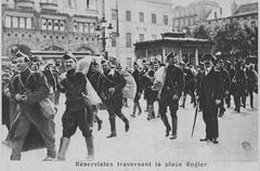 mobilized reservists at Rogierplein in 1914