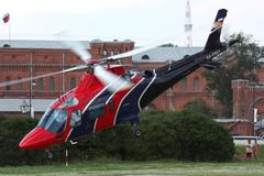 Agusta A-109E Power helicopter in mid-flight