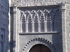 Santiago del Arrabal Church facade detail in Toledo