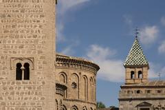 Church of Santiago del Arrabal and Puerta de Bisagra in Toledo, Spain