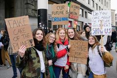 Concerned youth at the first climate march in Brussels