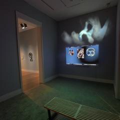 video installation by Dave Greber in a museum