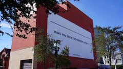 Yoko Ono's horizon question on building wall at Ogden Museum, New Orleans