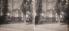 Exterior view of Palacio de Zulueta among trees in Vitoria-Gasteiz