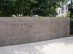 The Art Institute of Chicago building exterior with original logo