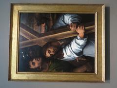 Sebastiano del Piombo's 'Christ Carrying the Cross' painting showing Jesus assisted by Simon of Cyrene