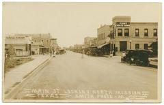 Main Street looking north in Mission, Texas, circa 1910-1920s