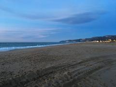 Castelldefels skyline with Mediterranean Sea in the background