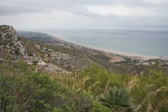 Castelldefels beach viewed from Garraf Massif, Barcelona province