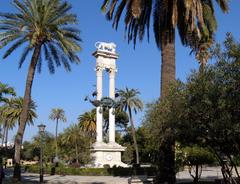 Monument to Christopher Columbus in Catalina de Ribera promenade, Seville