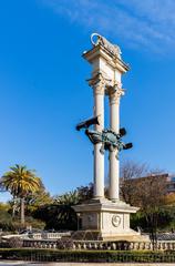 Monument to Columbus in Seville Spain