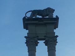 Monument to Columbus in the Gardens of Murillo, Seville, detail of the lion