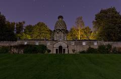 The Dunmore Pineapple at night