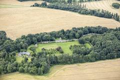 The Dunmore Pineapple in Scotland from an aerial view