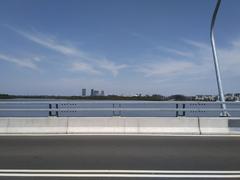 Sydney Olympic Park skyline from Bennelong Bridge