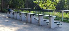 Stacked benches at Bois de la Bâtie, Geneva