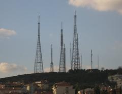 Büyük Çamlıca radio towers at the south