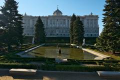 Sabatini Gardens and the northern facade of the Royal Palace of Madrid