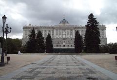 Royal Palace of Madrid north façade from Sabatini Gardens