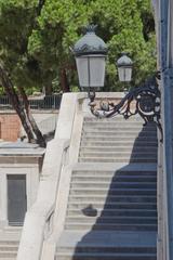 Stairs at the Sabatini Gardens in Madrid, Spain