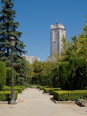 Sabatini Gardens and Tower of Madrid