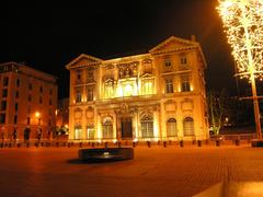 Marseille city hall by night