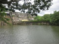 Kanjirapuzha Dam in Palakkad with adjoining garden and Vakkodan hill in the background