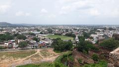 Bird eye view of Jhansi town from Jhansi fort