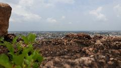 Bird eye view of Jhansi town from Jhansi fort