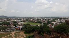 Bird eye view of Jhansi town from Jhansi fort