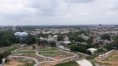 Bird eye view of Jhansi town from Jhansi fort, Uttar Pradesh