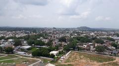 Bird eye view of Jhansi town from Jhansi fort