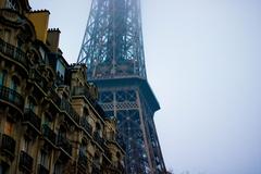 Eiffel Tower with Haussmann buildings in foreground