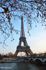 Eiffel Tower on a clear sunny day in Paris