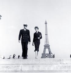 U.S. Navy Midshipman and French Girl Strolling in Paris, early 1960s