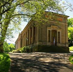 Baden Baden Kurgarten ICE Fisheye View South on Trinkhalle