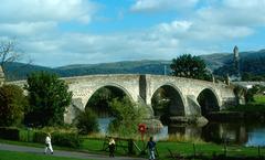 Stirling Bridge over the Forth River with the Wallace Monument in the background